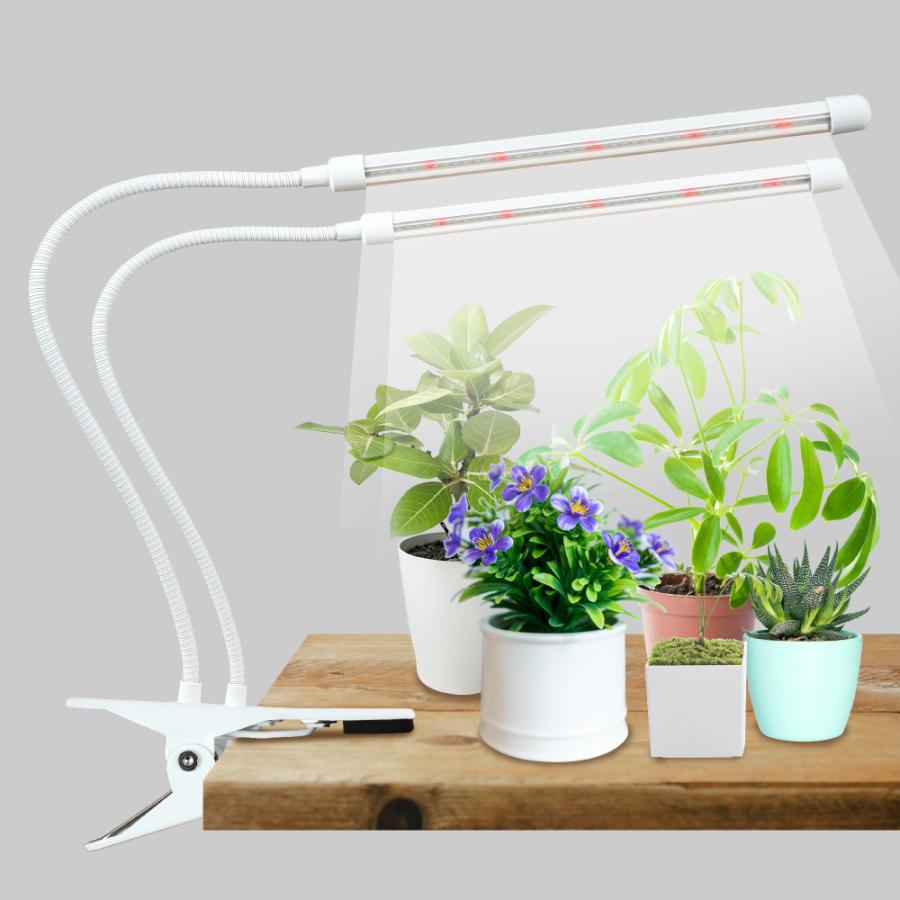 植物育成ライト led ホワイト 2灯 スタンド クリップ タイマー 植物育成ライト led ホワイト 2灯 スタンド クリップ タイマー