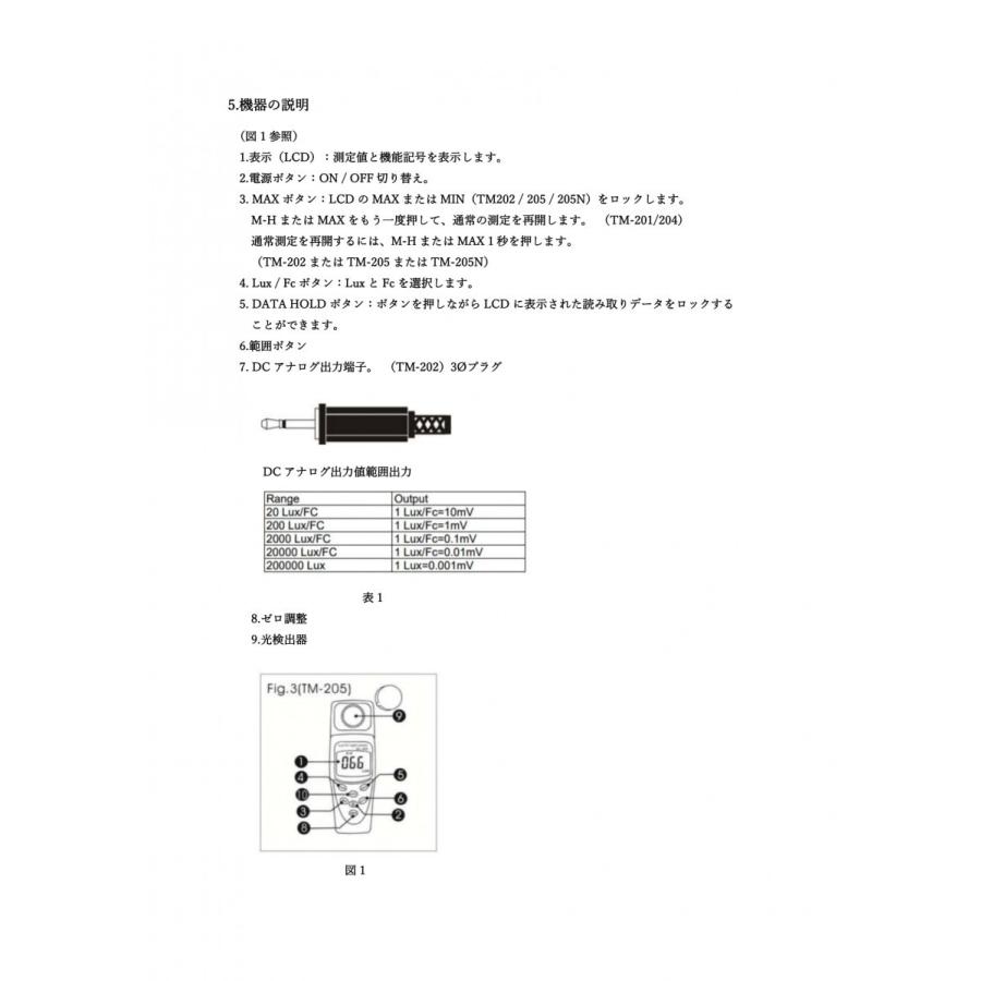 TENMARS デジタル 照度計 TM-205 ( 自動レンジ切替え )　日本語取扱説明書付き |  | 08