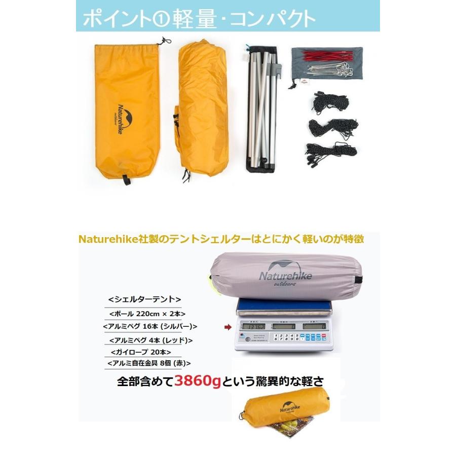 Snow Peak - naturehike ツインピークスシェルター NatureHike ネイチャーハイクテント ツインピークシェルター 4-8