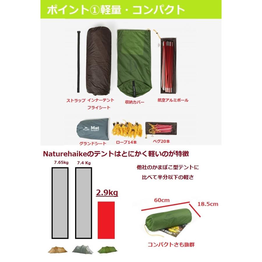 NatureHike Naturehike ネイチャーハイクテント 3人用 テント 2