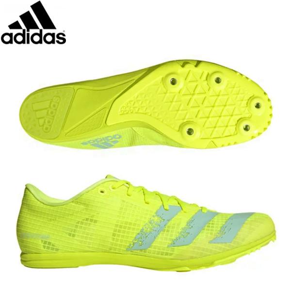 新作続 アディダス 陸上 スパイク ディスタンススター Fw2236 イエロー アクア Adidas Distancestar オールラウンド メンズ レディース