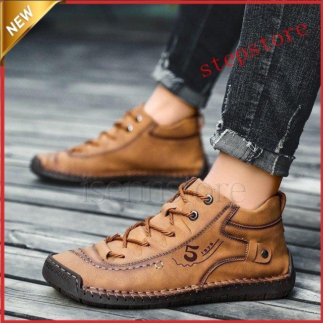 ブーツ メンズ 革靴 カジュアル ドライビングシューズ 紳士靴 秋冬 レースアップ デッキシューズアウトドア ウォーキングシューズ