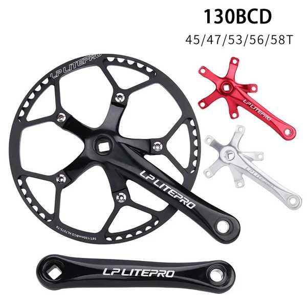 Litepro自転車チェーンRing130BCD 45t 47t 53t 56t 58tバイククランクセット集積シングルチェーンホイールクランクmtbロードバイク部品｜sterham0021｜06