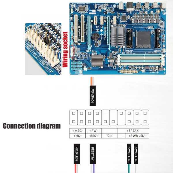 コンピュータ電源スイッチ オン/オフボタン hddリセット 大型丸型ボタン 1.6mケーブルブラケット付き pcホスト用｜sterham0021｜06