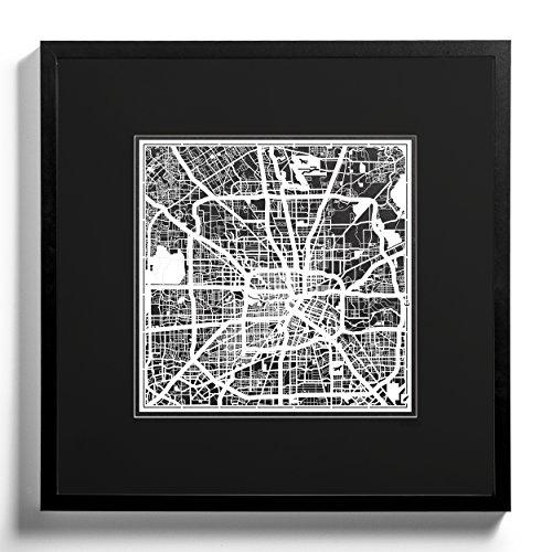 ヒューストン切り絵地図、白、30x30センチ、オリジナルデザインペーパーアート、アイデアギフト｜sterham0021｜05