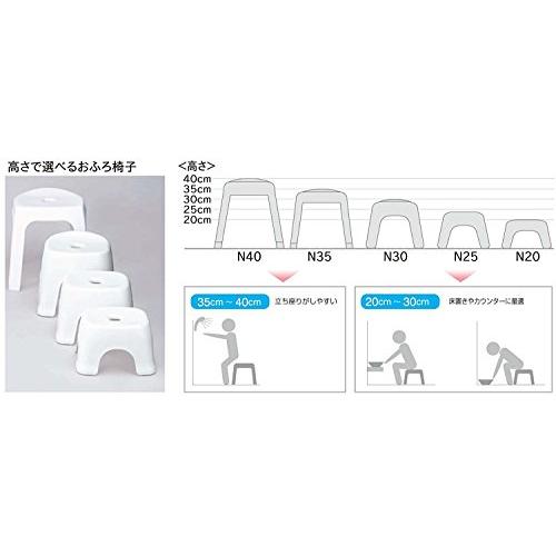 新輝合成 トンボ フロート 風呂椅子 Ag 抗菌 湯桶床置きカウンター置きが楽 ホワイト 幅36*奥行30*高さ30cm N30 日本製｜sterham0021｜03