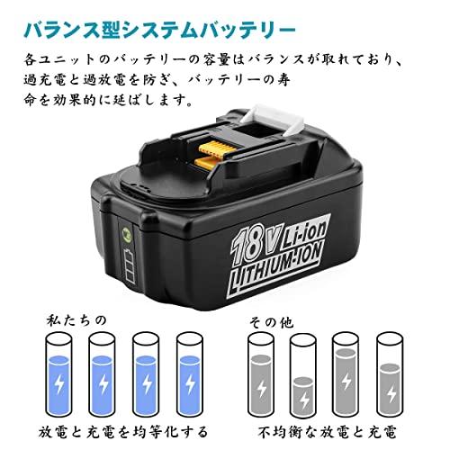 Powilling BL1860B マキタ18V互換バッテリー マキタバッテリー18V 6.0Ah マキタ電動工具用バッテリーBL1860B BL1860 BL1815 BL1820 BL1830 BL1840 BL1850 BL1870｜sterham0021｜03