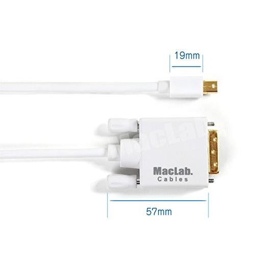 MacLab. Mini Displayport (Thunderbolt) - DVI-D  24*1／18*1ピン互換  変換ケーブル 1.8m ホワイト  相性保証付き｜sterham0021｜05