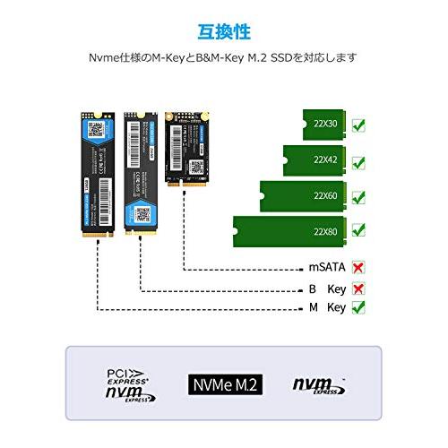 クローン機能 ORICO USB-C NVME M.2 SSDケース 2ベイ コピー機能付 USB3.1 外付けケース M-Key / B&M Key Nvmeのみ に対応 USB 3.1 Gen2 10Gbps UASPサポー｜sterham0021｜02