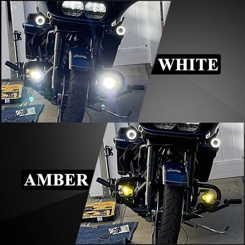オートバイのフォグランプ、ホワイト/アンバー LED オートバイ ヘッドライト オートバイ SUV トラック ATV UTV ピックアップに対応適用｜sterham0021｜06