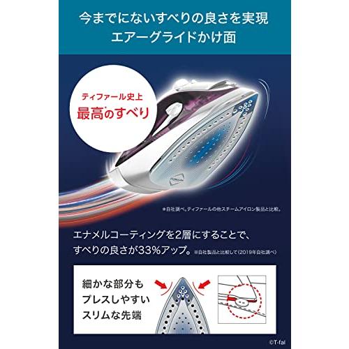 ティファール パワフルスチーム 最大75g/分 コード付き スチームアイロン 「スチームグライド ライラック」 エアーグライドかけ面 FV2881J0｜sterham0021｜04