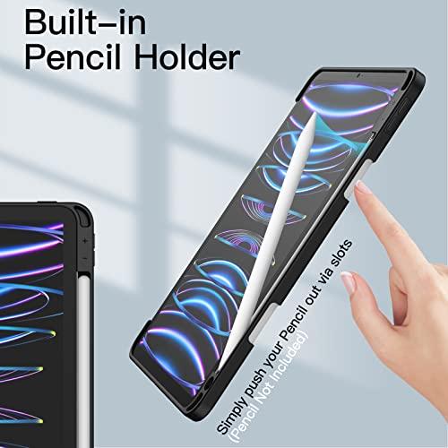 JEDirect iPad Pro 11 インチ ケース (2022/2021/2020/2018モデル) Pencil収納可能透明バックカバー 薄型 スタンド 衝撃吸収 タブレットカバー オートウェイク/｜sterham0021｜05