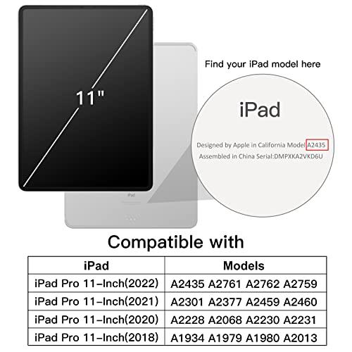 JEDirect iPadPro11インチ(2022/2021/2020/2018)保護ケース Pencilワイヤレス充電対応 ウェイクアップ/オートスリープ機能付き スマートカバーiPad Pro 11用 (ブ｜sterham0021｜02