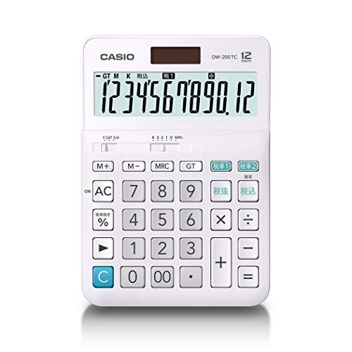 カシオ W税率電卓 12桁 税計算 ホワイト デスクタイプ DW-200TC-N｜sterham0021｜02