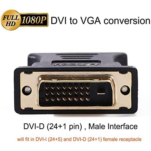 DTECH DVI VGA 変換 アダプター DVI-D (24*1) オス to VGA (ミニ D-Sub 15ピン) メス コンバーター 単方向伝送 フルHD 1080p DVI 25ピン D-sub 15ピン 変換 プラ｜sterham0021｜04