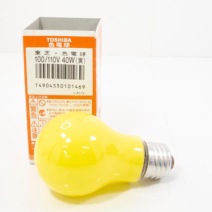 東芝ライテック 東芝 TOSHIBA 色電球 100/110V 40W E26 黄 サック