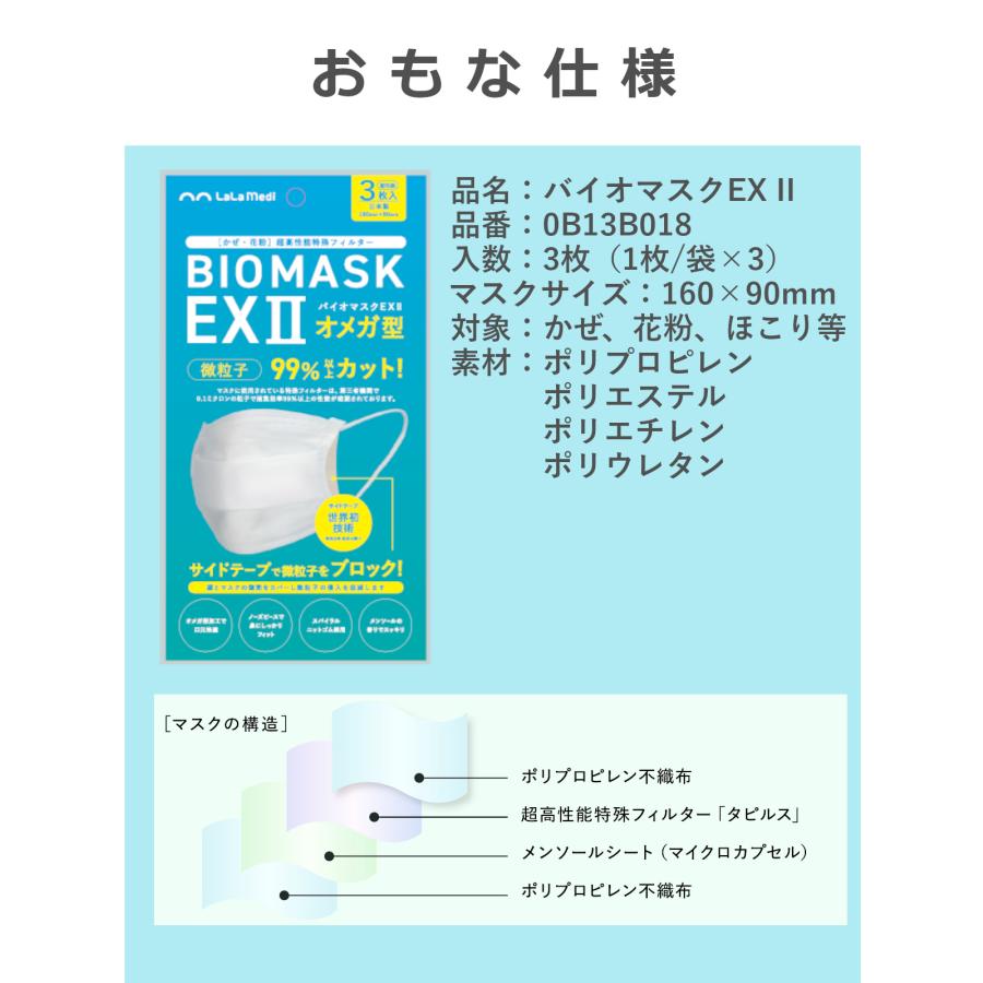 ケンツメディコ 日本製 マスク 不織布 立体 バイオマスク EXII