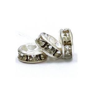 ロンデル6mm 100粒 ビーズ 2.5mm×6mm ロンデル 平型 ライン
