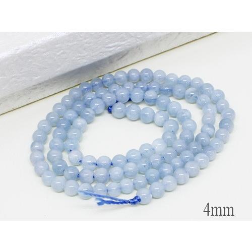 天然石 アクアマリンAA 連売り 丸玉4mm(±0.5mm) 1本 約39cm