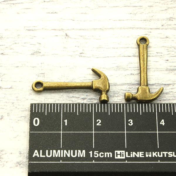チャーム ハンマー 10個 アンティーク調 金古美 ハンドメイド パーツ