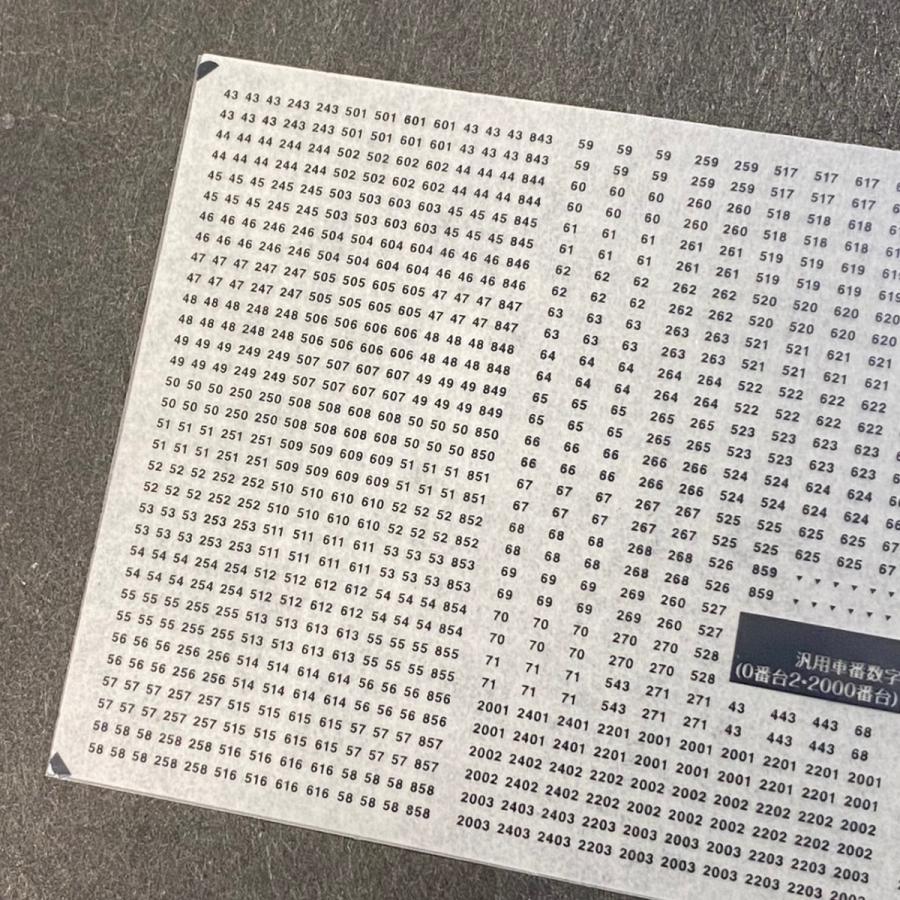 汎用数字インレタ(0番台2・2000番台)(TypeC)(Nゲージ) : 世田谷車両