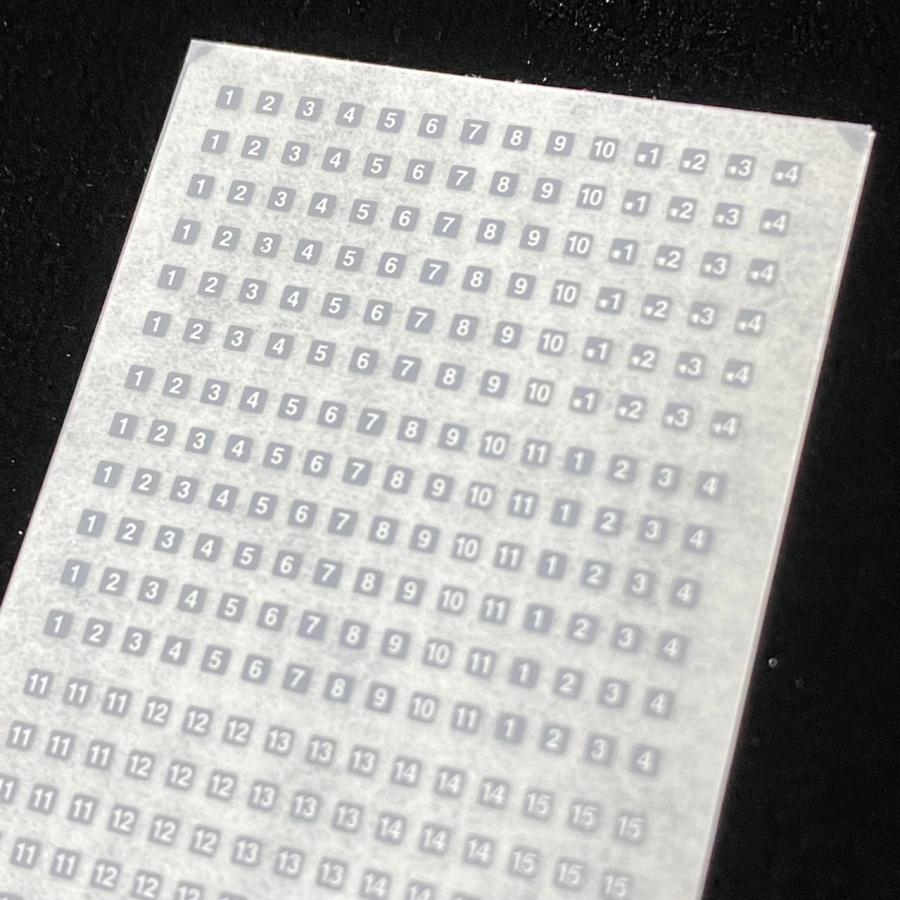 号車表示インレタ(汎用2)濃い灰／うす灰：お値段は1枚あたり(Nゲージ