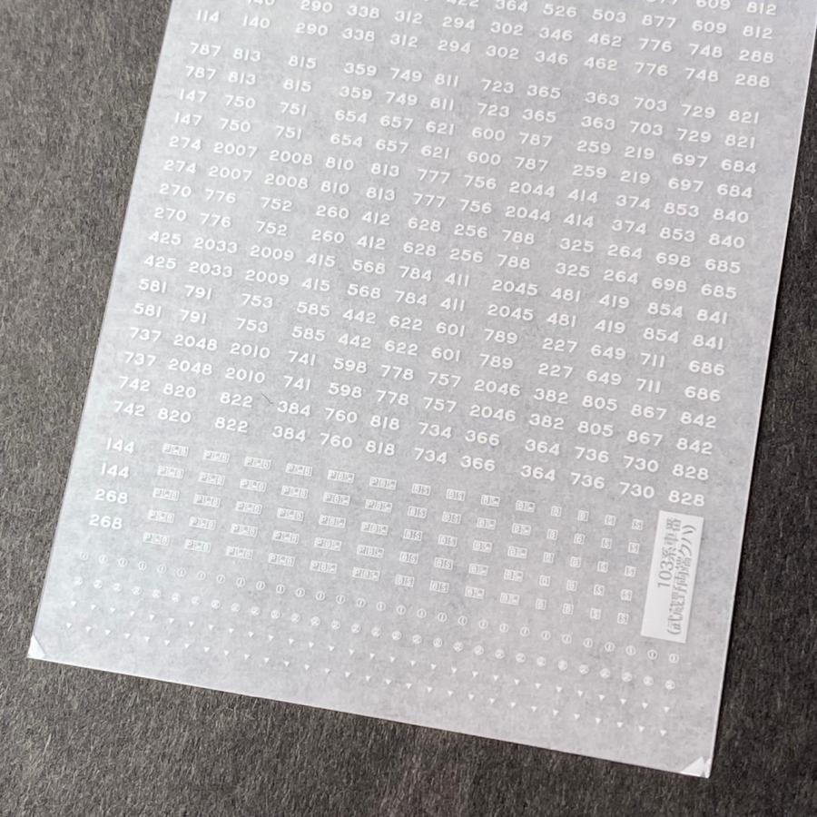 103系バラ車番2(車号部分TypeC)(Nゲージ) : 世田谷車両 Yahoo!店