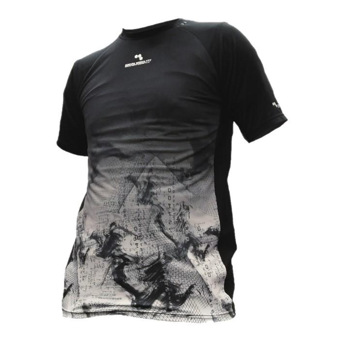 メンズ 紳士 裾グラデーション 接触冷感 DRY ストレッチ UVカット 半袖