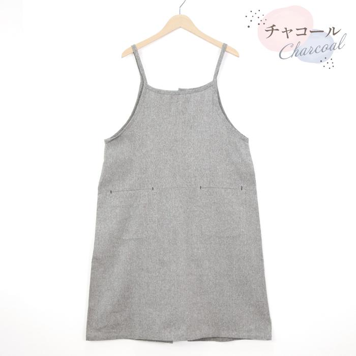 ワンピース エプロン ロング ナチュラル コットン  キャミソール シンプル  キッチン 雑貨 ガーデニング アウトドア BBQ DIY 左右ポケット おしゃれ かわいい |  | 04