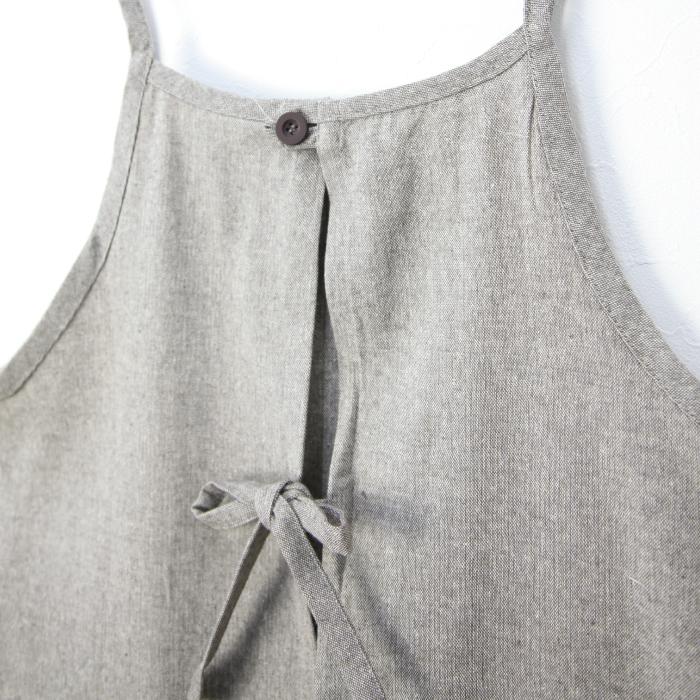 ワンピース エプロン ロング ナチュラル コットン  キャミソール シンプル  キッチン 雑貨 ガーデニング アウトドア BBQ DIY 左右ポケット おしゃれ かわいい |  | 07