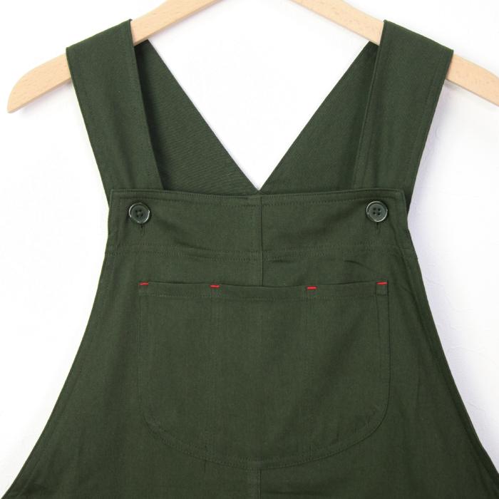 エプロン ナチュラル コットン  チノ サロペット キッチン 雑貨 ガーデニング アウトドア おしゃれ かわいい  無地 シンプル　制服 ユニホーム 中央ポケット |  | 06