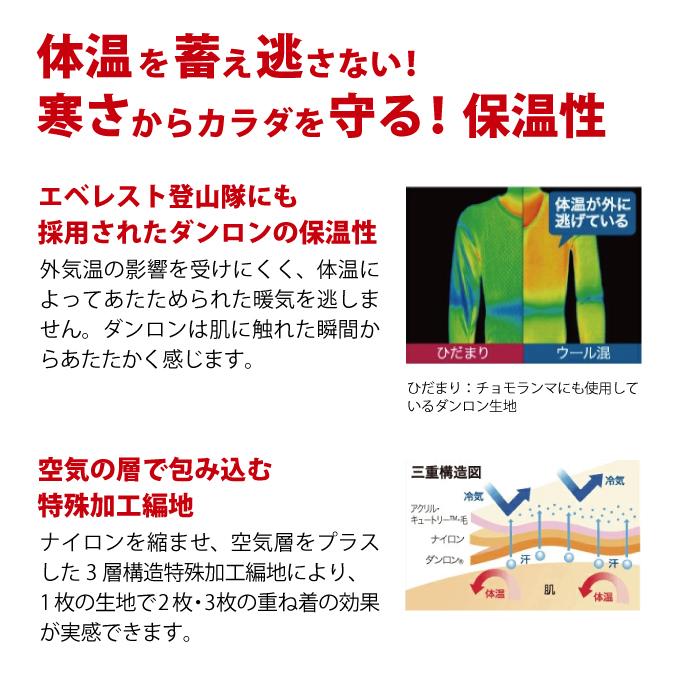 ひだまり チョモランマ 8848 健康肌着 紳士 長袖丸首シャツ ズボン下 婦人 長袖丸首インナー タイツ ネービー M L LL 暖か肌着 消臭 抗菌防臭 保温 防寒 日本製 | ひだまり | 05