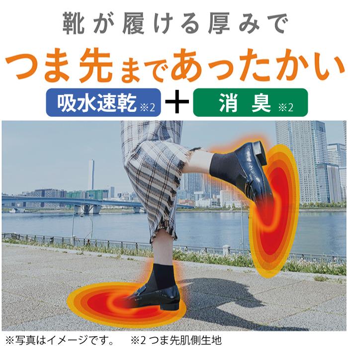 ココピタ あったか実感 4足組 ハイソックス丈 ブラック 23~25センチ