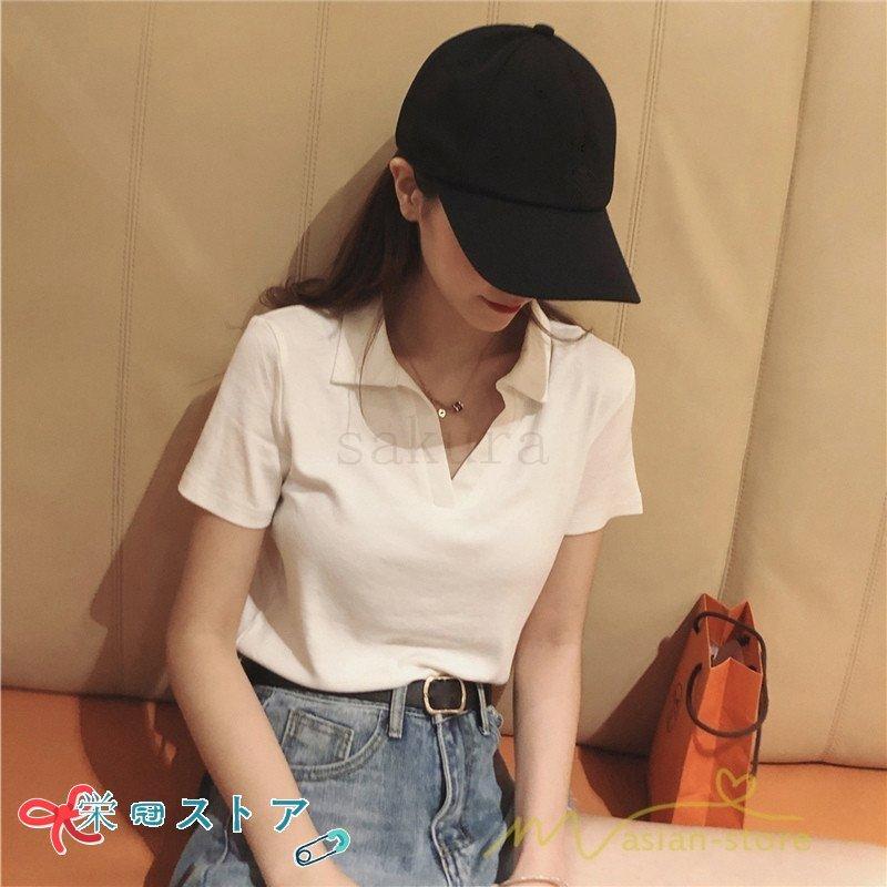 Tシャツ ポロシャツ レディース 白 半袖 無地 かわいい トップス カットソー ボーダー Tシャツ カジュアル ポロネック Tシャツ シンプル オシャレ 夏コーデ Ggr3331 栄冠ストア 通販 Yahoo ショッピング