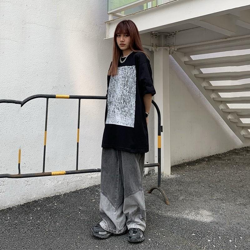 ファッション プチギフト Oversize半袖tシャツ女子学生男子ゆったりカップル原宿パンク22夏新モデル韓国アルファベットプリントins薄手 hyh92c2e Wrestlesquare Com