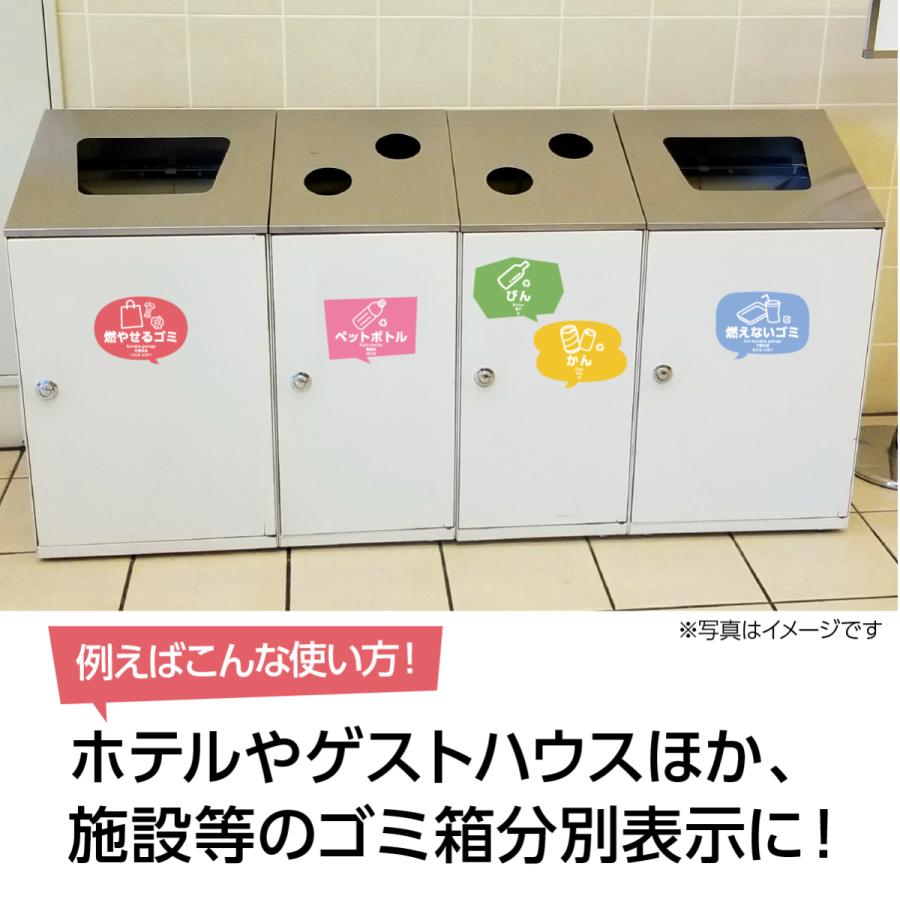 見た目で分別がすぐ分かる ゴミ箱用 分別表示シール 選べる4枚セット 大判タイプ 燃やせるごみ 燃えないゴミ ペットボトル びん かん 新聞 雑誌 Dust Sticker 002 スティックオンラインヤフー店 通販 Yahoo ショッピング