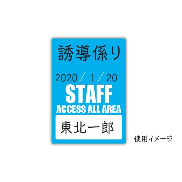 スタッフパスシール アクセスオールエリア 水色 1セット20枚 バック
