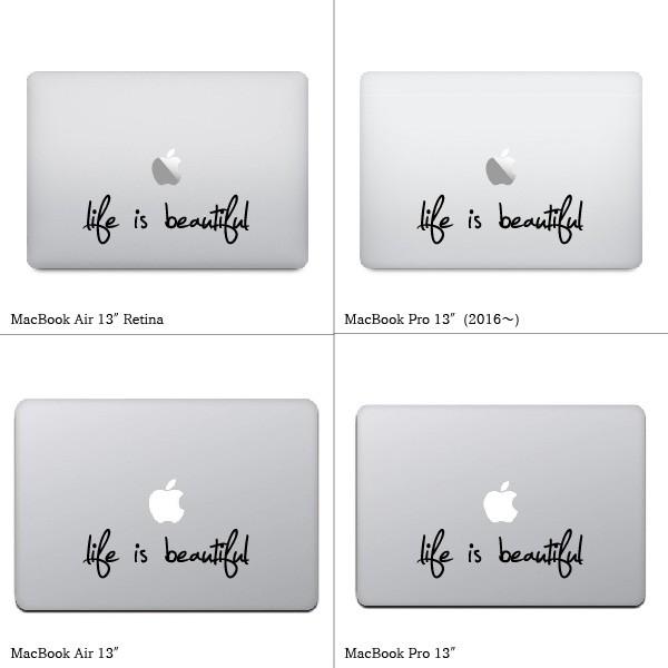 MacBookステッカー スキンシール ライフ イズ ビューティフル "Life is beautiful"｜sticker-town｜05