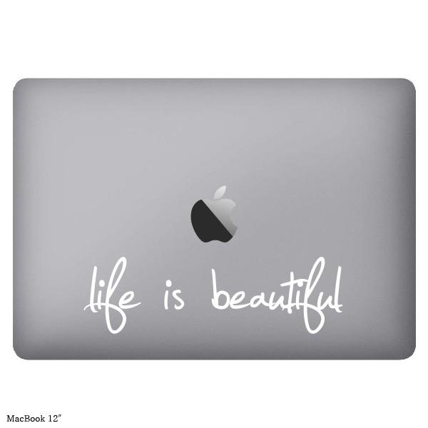 MacBookステッカー スキンシール ライフ イズ ビューティフル "Life is beautiful"｜sticker-town｜07