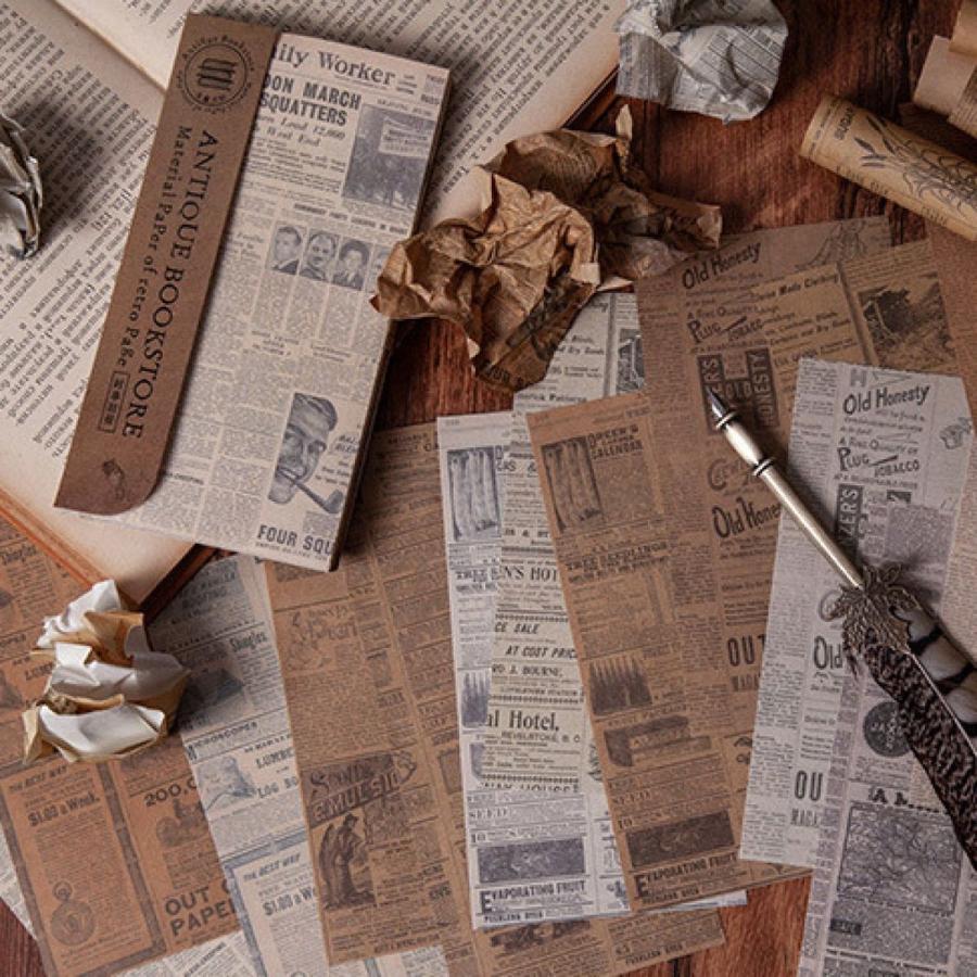 Mr コラージュ素材 Rickton 手帳素材パック デザインペーパー レトロ 紙素材 古風 クラシック 57枚