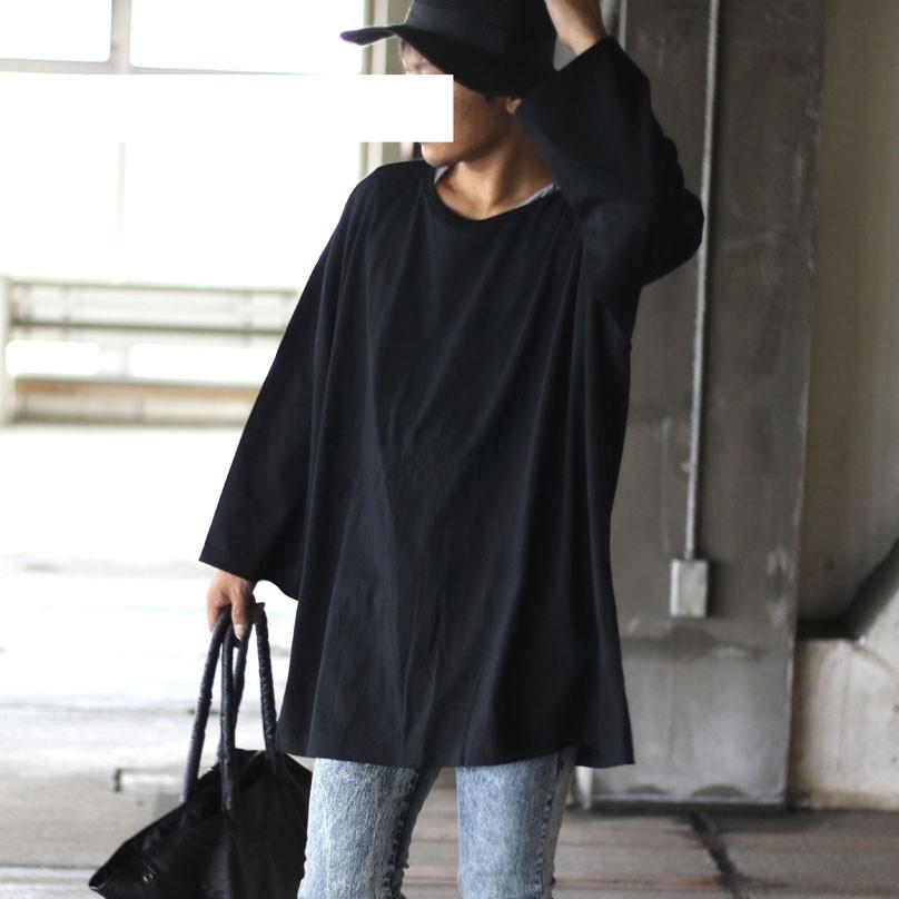 Tシャツ ビッグT  ロングT 超ビッグ Tシャツ 長袖 ビッグT ビックT ロンT ロングTシャツ ブラック