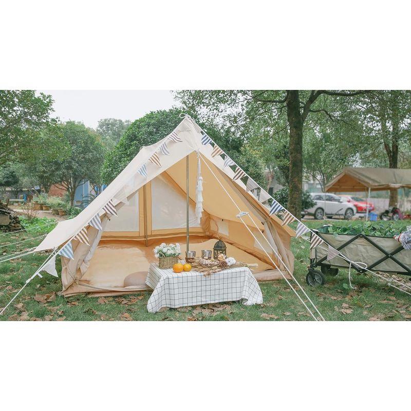 glamcamp のツーポールロッジテント ポリコットン 1~2人用 つのメッシュドア付きの通気性 簡単設営 テント コットン のツーポールロッジテント ポリコットン 2人用 つのメッシュドア付きの通気性 簡単設営 テント コットン