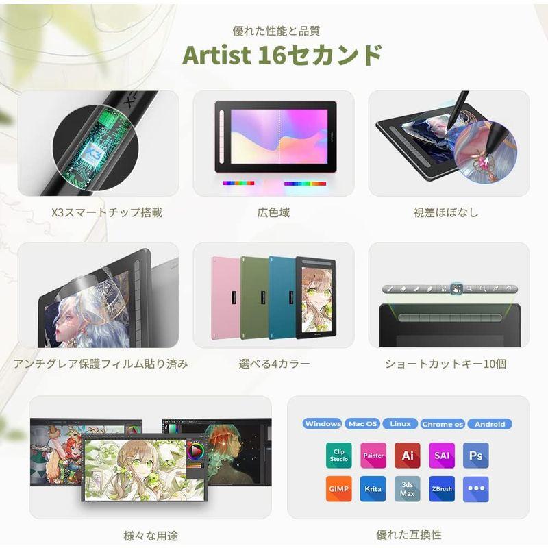 【即購入⭕️】 XPPen 液タブ 液晶タブレット 15.4インチ X3チップ搭載ペン IPSフルラミネーション 写真加工 テレワーク お絵描きソフト付 A 【IQY7017620741】(25421円)