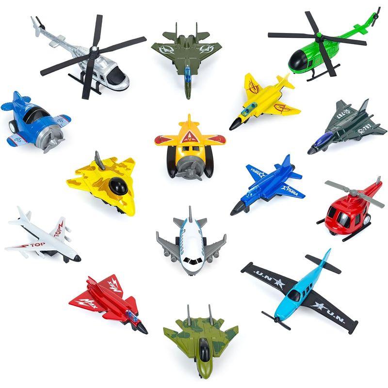飛行機 おもちゃ セット ひこうき おもちゃ プルバック 15個 飛行機モデル スライドできる ダイキャスト ミニ飛行機 戦闘機 合金 子供｜stier｜02