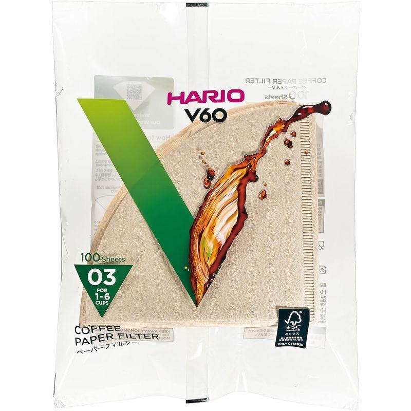 HARIO (ハリオ) V60用ペーパーフィルター 03M 1~6杯用 100枚入り みさらし VCF-03-100M｜stier｜05