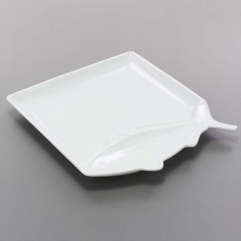 石丸陶芸(HASAMI Porcelain)波佐見焼 魚皿(トト皿) 角皿 あじ 白磁 303346C500｜stier｜02