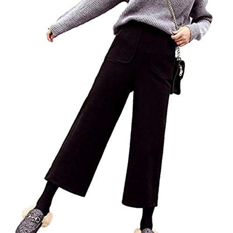1 2style ニブンノイチスタイル 可愛い ゆったり 美脚 ガウチョ スカーチョ ワイド パンツ レディース 黒 ｍ 生まれのブランドで