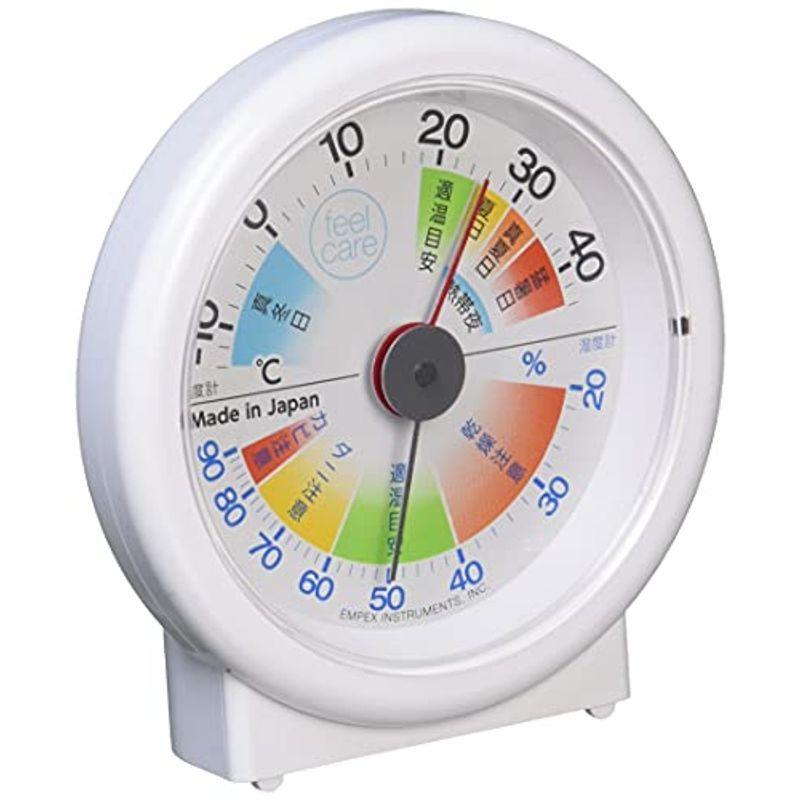 エンペックス気象計 温度湿度計 生活管理温湿度計 feel care 置き用 日本製 ホワイト TM-2411