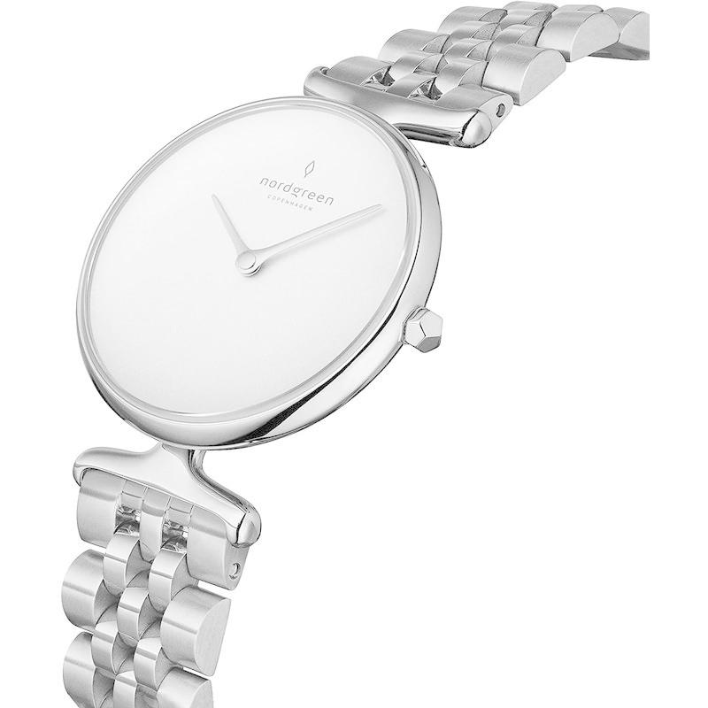 Nordgreen［ノードグリーン］Unika 北欧デザイン腕時計 ホワイトダイヤル シルバー 5リンクブレス28mm 北欧デザイン腕時計 ホワイトダイヤル シルバー 5リンクブレス28mm