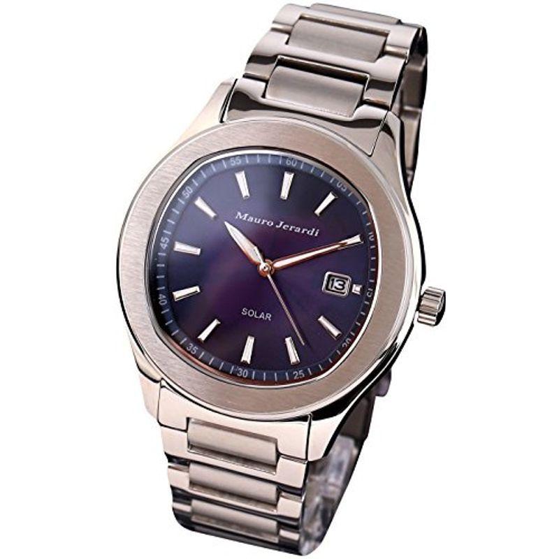 マウロジェラルディ 腕時計 ソーラー 3針 デイト MJ053-2 メンズ シルバー